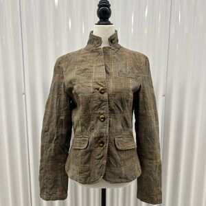 GAP Brown Plaid Women's patchwork jacket - size 8